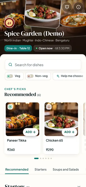 Coastal theme: the demo menu in Coastal style