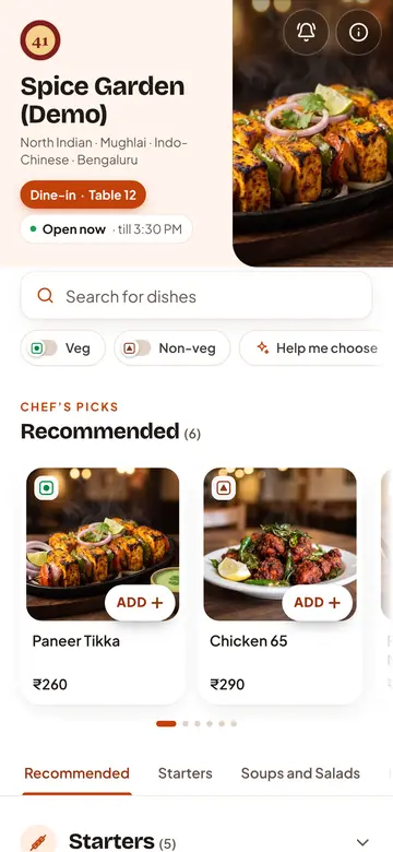 Souk theme: the demo menu in Souk style